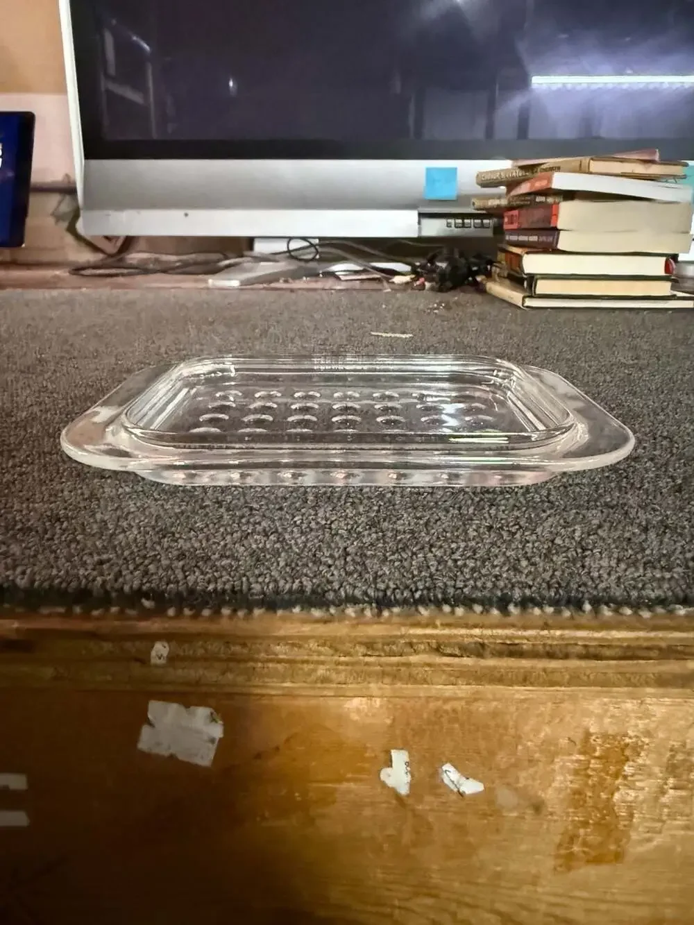 Pyrex MC-1-C Glass Lid Clear Dimpled Pattern